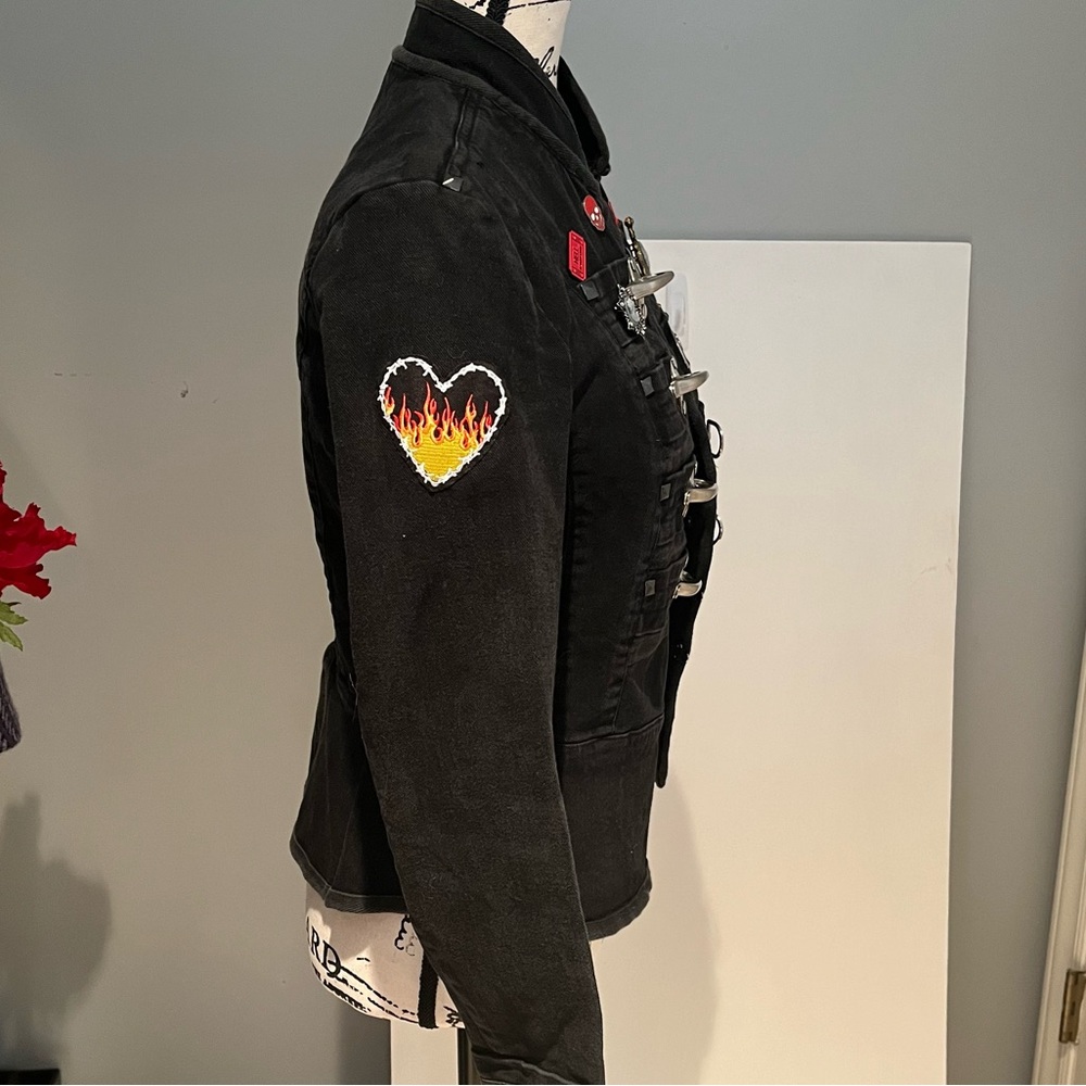 SOLD SOLD SOLD Tripp nyc Upcycled Stone Cold Rage Hellfire Buckle Patch Jacket - Picture 10 of 16